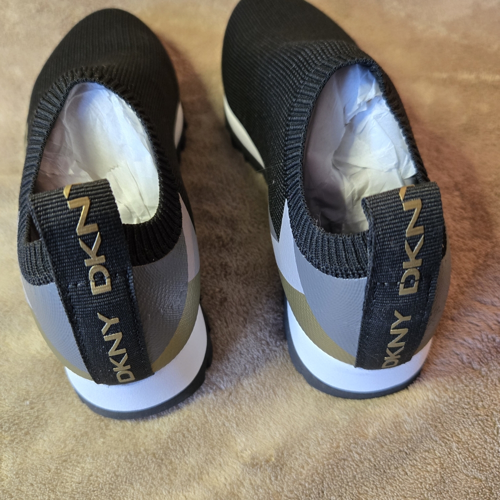 DKNY Black and Gold Sneakers